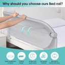 NUTIKAS Baby Bed Rail Guard for Toddlers - 70" Toddler Bed Rails for Twin, Full, Queen, King Bunk Size Bed Swing Down Bedrail Extral Tall Child Safety Side Railing Guards for Kids Gray