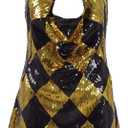 RongJun Womens HQ Harley Dress Cosplay Costume Gold (Large)