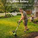 DEGGE Cordless Electric Weed Wacker, 2X 3.0Ah/ 21V/ 12" Battery Powered Weed Eater, 2 in 1 String Trimmer & Lawn Edger with Auto Feed, 650W Motor, 8 Spools for Yard Garden Sideway (Charger Included)