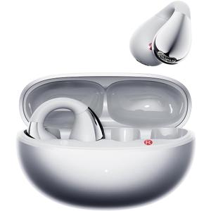QCY Crossky C30S Open Ear Earbuds, Ultra-Comfort Clip On Ear Buds Wireless Bluetooth 6.0, LDAC Hi-Res Audio, Deep Bass, 40H Playtime, Fast Charging, IPX5 Waterproof Sports/Running Earphones (Silver)