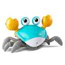 PintreeLand Crawling Crab Baby Toys Upgrade Version - 3 Speed & Music Control, Infant Tummy Time Interactive Walking Toddler Toy for 3 4 5 6 7 8 9 10 11 12 Year Old Boys or Girls (Blue)