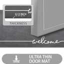 LYGLIGH Welcome Mat Indoor, Ultra Thin Door Mat, 1/10 in Thin Door Mats for Inside Entry, Non-Slip, Absorbent, Quick-Dry, Washable, Fit Under Door Entryway Doormat for Entrance, 24"X16", Dark Grey