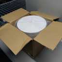 Giraffe Creation 12-Inch Round Cylinder Plant Pot, Modern Indoor/Outdoor Planter with Drainage Hole, Saucer & Water Reservoir, White