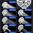 Shower Head with Handheld High Pressure, Rain Shower Head with Fixed Showerhead and 9 Sprays Handheld Shower, Detachable 2-IN-1 Shower head with 59" Rotatable Stainless Steel Hose (Chrome)