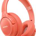 BERIBES Bluetooth Headphones Over Ear, 65H Playtime and 6 EQ Music Modes Wireless Headphones with Microphone, HiFi Stereo Foldable Lightweight Headsets, Deep Bass for Home Office Cellphone PC Ect. (Orange red)