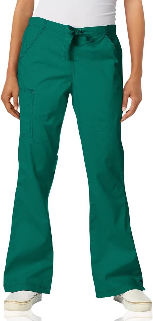 WonderWink Womens Grace Flare Leg Cargo PantMedical Scrubs Pants (X-Small Tall, Hunter)