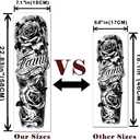 Extra Large Full Arm Waterproof Temporary Tattoos 8 Sheets and Half Arm Shoulder Tattoo 8 Sheets, Tiny 30sheets Lasting Tattoo Stickers for Girls Adult Women or Men (Total 46 sheets) (Black)