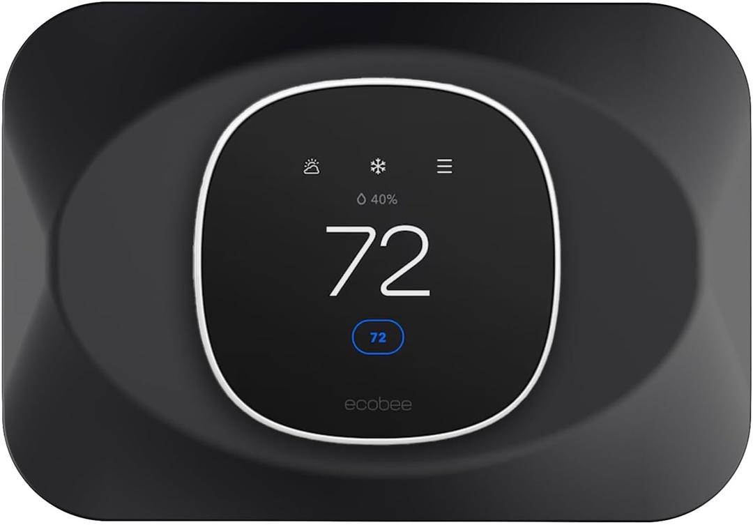 3 x Wall Plate for Ecobee Smart Thermostat Essential (Black) | Practical Trim Kit for Ecobee Thermostat ,Programmable WiFi Thermostat Accessory