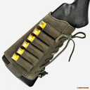 Leather Rifle Buttstock Shotgun Shell Holder, Recoil Pad for .30-30, .308, 12/16Ga Hunting