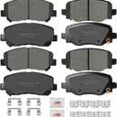 Front and Rear Disc Brake Pads Set Ceramic w/Hardware Replacement for Chrysler 200 2015 2016 2017, for Jeep Cherokee With Single Piston 2018 2019 2020 2021 2022 With Front Caliper