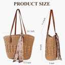 Trifabricy Beach Bags for Women, Summer Straw Bag, Woven Straw Beach Tote Bag Shoulder Handbags