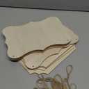 FSWCCK 24 Pieces Unfinished Hanging Wood Sign Blank with Ropes, Rectangle Blank Wood Sign Plain Hanging Craft Door Signs Wall Art Farmhouse Wooden Sign for Door Wall Art Decoration (3 Style)