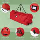 Holiday Cheer Christmas Tree Storage Bag with Wheels  Heavy Duty Christmas Tree Bag Fits Up to 7.5ft Tall Artificial Christmas Tree, Waterproof, Durable Handles & Zipper  Xmas Tree Storage Bag (Red)