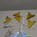 Zhanmai 10 Pcs Large 3D Paper Star Lantern with 10 LED Lights 11.8 Inch 5 Point Hollow Hanging Paper Star Lampshade Decoration Light Lanterns for Wedding Birthday New Year Party Home Decor (Gold, Silver)