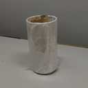 3-Way Dimmable Bedside Touch Lamp - USB-C and USB-A Ports, Faux Marble Base, White Shade with Silver Thread, Includes 8W LED Bulb for Bedroom, Living Room, Desk