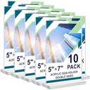 DunGu Acrylic Sign Holder 5 x 7, 10 Pack Clear Table Menu Vertical Display Stand Desktop Display Double Sided Stand Paper Holder Table Sign Suitable for Restaurants Office Store Show Fair