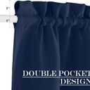 NICETOWN Navy Privacy Blackout Door Curtains with Tieback for Window | Rod Pocket Privacy Thermal Insulated Sidelight French Door Curtains, Window Covering for Kitchen, 1 Panel, 30 x 50 inch Long