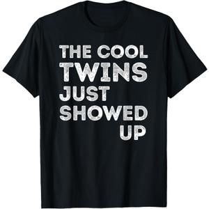 The Cool Twins Just Showed Up Funny Twin Twinning Matching T-Shirt, Small