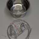 Stainless Steel Dog Bowls, ShineMe 40oz & 60oz No Spill Dog Crate Water and Food Bowls with Hanging Hook for Kennel, Cage and More, 7.0 x 3.7 & 6.2 x 2.5 Feeder Dish for Large and Medium Dogs (Silver)