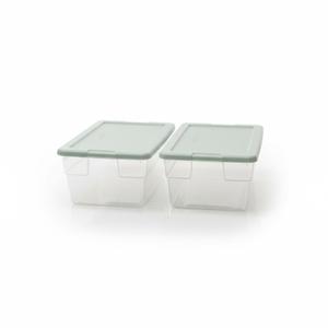 Sterilite 2-Pack Stackable Storage Bin with Lid, Clear Plastic Design, 6 Quart