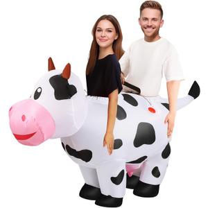 Adult Couples Inflatable Halloween Costume 2025, Funny Two Person Blow Up Cow Costume for Men Women