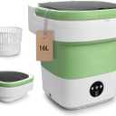 Portable Washing Machine, 16L Upgraded with Spin Basket Laundry Machine, 3 Modes Deep Cleaning, Upgraded Small Collapsible Laundry for Hotel, Apartment, Home and Travel - Green
