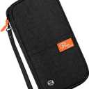 Travel Passport Wallet, RFID Family Passport Holder Large, Lightweight Passport Cover Case Waterproof Bag Document Organizer for Women & Men (Black)