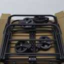 Collapsible Folding Wagon Cart, Large Capacity Outdoor Wagon Garden Cart with All-Terrain Wheels & Side Pockets, Heavy Duty Utility Beach Cart for Camping, Picnic, Fishing Activities, Black