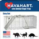 Havahart 1085 Large 1-Door Easy Set Humane Live Animal Trap for Armadillos, Cats, Groundhogs, Muskrats, Opossums, Raccoons, Skunks - Havahart Live Animal Cage Trap 12"L x 32.7"W x 14.86"H
