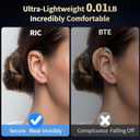 RIC Hearing Aids for Seniors Rechargeable Receiver-in-Canal OTC Hearing Aid with Noise Cancelling-Nearly Invisible Digital Hearing Aid Adapts to Mild to Severe Hearing Loss