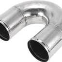 Motoforti 180 Degree U BendMandrel Exhaust Tube with Bead Roll DIY Custom Car Modified Exhaust Pipe Tubing Piping 4" OD 7.87" Length T304 Stainless Steel Silver Tone