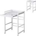 Over The Washer and Dryer Storage Shelf, Washing Machine Storage Utility Rack with Countertop, Washing Machine Storages Stand White