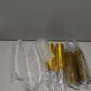 Zhehao 100 Pcs Plastic Gold Champagne Flutes Bulk 2026 New Years Eve Party Supplies 5 oz Disposable Wine Glass Gold Rim Champagne Glasses for New Years Eve Toasting Drinking Party