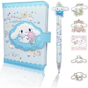 Cute Notebook Kit with a Ballpoint Pen and 50 Pcs Stickers for Girls, Hardcover Notebook Stationery Gifts for Kids Students, Office School Supplies Planner