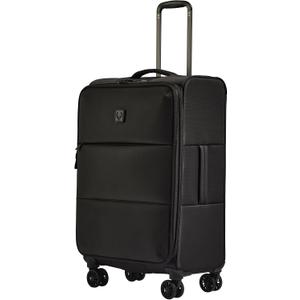 ANTLER Soft Stripe Medium Checked Luggage, Black, 27.2x17.1x11-13", 74-88L