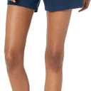 Amazon Essentials Women's 5" Inseam Drawstring Linen Blend Shorts (Large, Dark Blue)