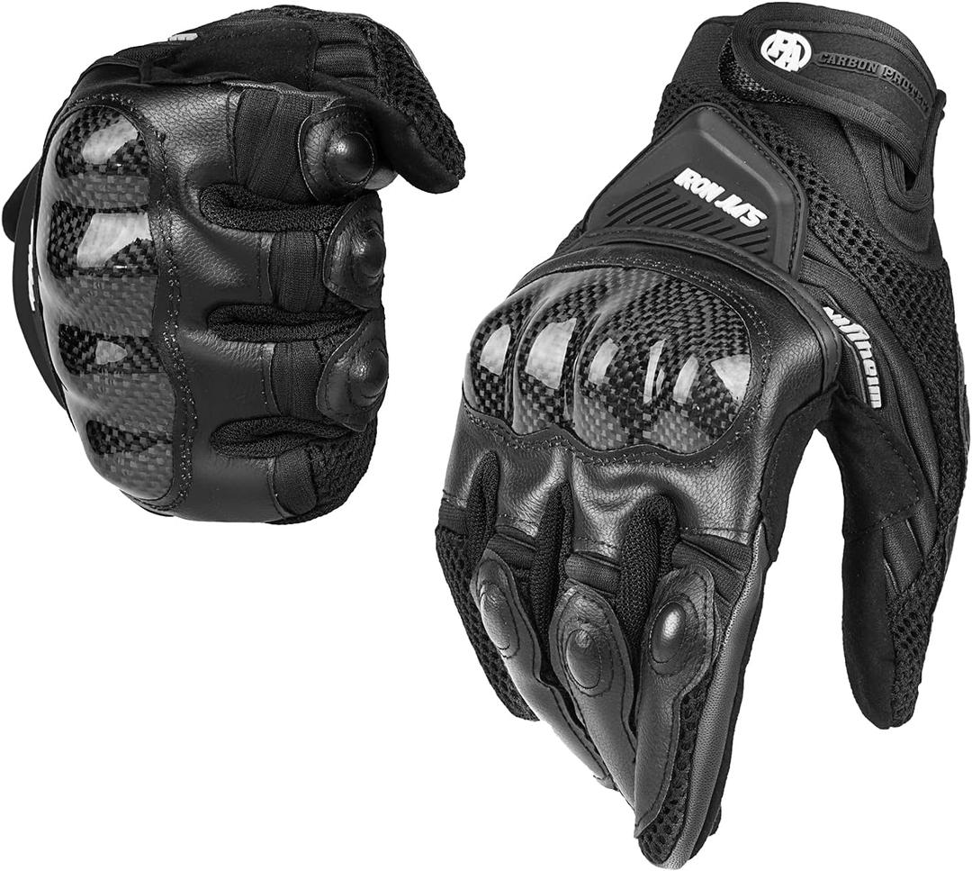 BORLENI Motorcycle Gloves Touch Screen for Men Women Padding Hard Knuckle Cycling Motorbike ATV Hiking Riding Climbing Glove, Medium