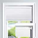 LazBlinds Cordless Cellular Shades, No Tools No Drill Light Filtering Honeycomb Shades Pleated Blinds for Windows, 33.5'' W x 48'' H, White