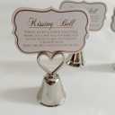 Silvery Bell 10Pcs Kissing BellSilver Bell Seat Table Card HolderPlace Card Holders, Table Number HolderPhoto Holders, Party Favors, Wedding Decorations (Silvery Bell)