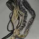 Sangtok 24in Single Ended 3 in 1 Dreadlock Extensions, 3pcs Grey to Blonde Mixed Dreads Extensions Set SE Dreads with Curly Dreadlocks for White Women