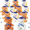 Hungdao 12 Pcs Graduation Plush Bear Bulk 10 Inch Stuffed Animal Bear with Hat Tassel Diploma Class of 2026 Graduation Gift for Kids Friend Preschool Relatives College Party Favors Accessory (Blue)