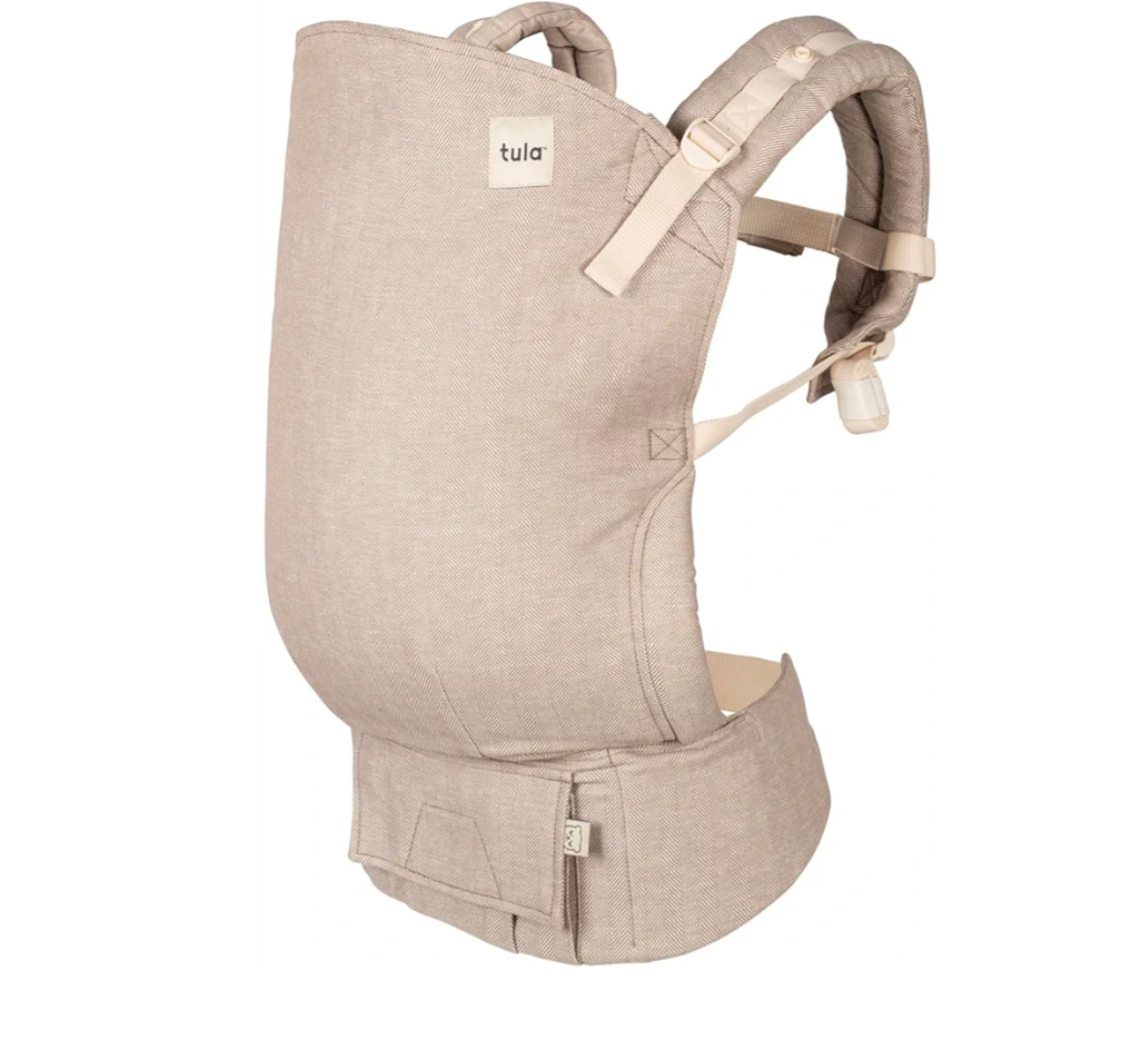 Baby Tula Linen Toddler Carrier 25-60 lbs, Adjustable Ergonomic Carrier w/Multiple Front & Back Carry Positions - Plant-Based Fabric - Supportive, Hypoallergenic, Breathable Design - Sand (Tan)