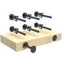 Neevolve Floating Shelf Bracket (1/4" Thick, Flush-to-Wall Hidden Heavy Duty Brackets for Wood Shelves， Solid Steel Invisible Shelf Support, Seamless Blind Design for Kitchen, Study&DIY 4 Inch Black