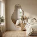 26x48 Inches Gold Wall Mirror Modern Asymmetrical Mirror