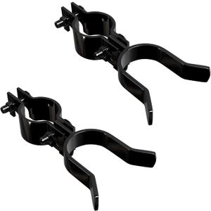 VIVIDA 1-3/8" x 1-3/8" Fence Gate Latch, Chain Link Fence Gate Fork Latch with Padlock Hole, Black Powder Coated, Bolts & Nuts Included, 2 PCS