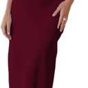 Halfisland Satin High Neck Backless Sleeveless Midi Dresses for Women Elegant Mock Neck High Waist Cross Back Cocktail Dress (Red, M)