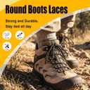 DELELE Hiking Shoe Laces for Boots, 2 Pair Round Boot Laces Heavy Duty, Work Shoelaces Strings