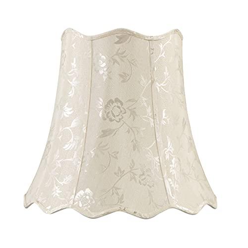 Aspen Creative 34067 Transitional Scallop Bell Shape Spider Construction Lamp Shade in Ivory, 16" wide (10" x 16" x 15")