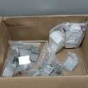 100 Sets Square Button Parts Fridge Magnet Button Maker Supplies for Square-Shaped Badge Maker Machine 50mmIncluding Metal Cover, Plastic Back Cover, Clear Film,