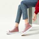 Iarus High Top Sneakers for Women White Canvas Comfortable Shoes for Women Walking Casual Sneakers Tennis Shoes（Magenta07）